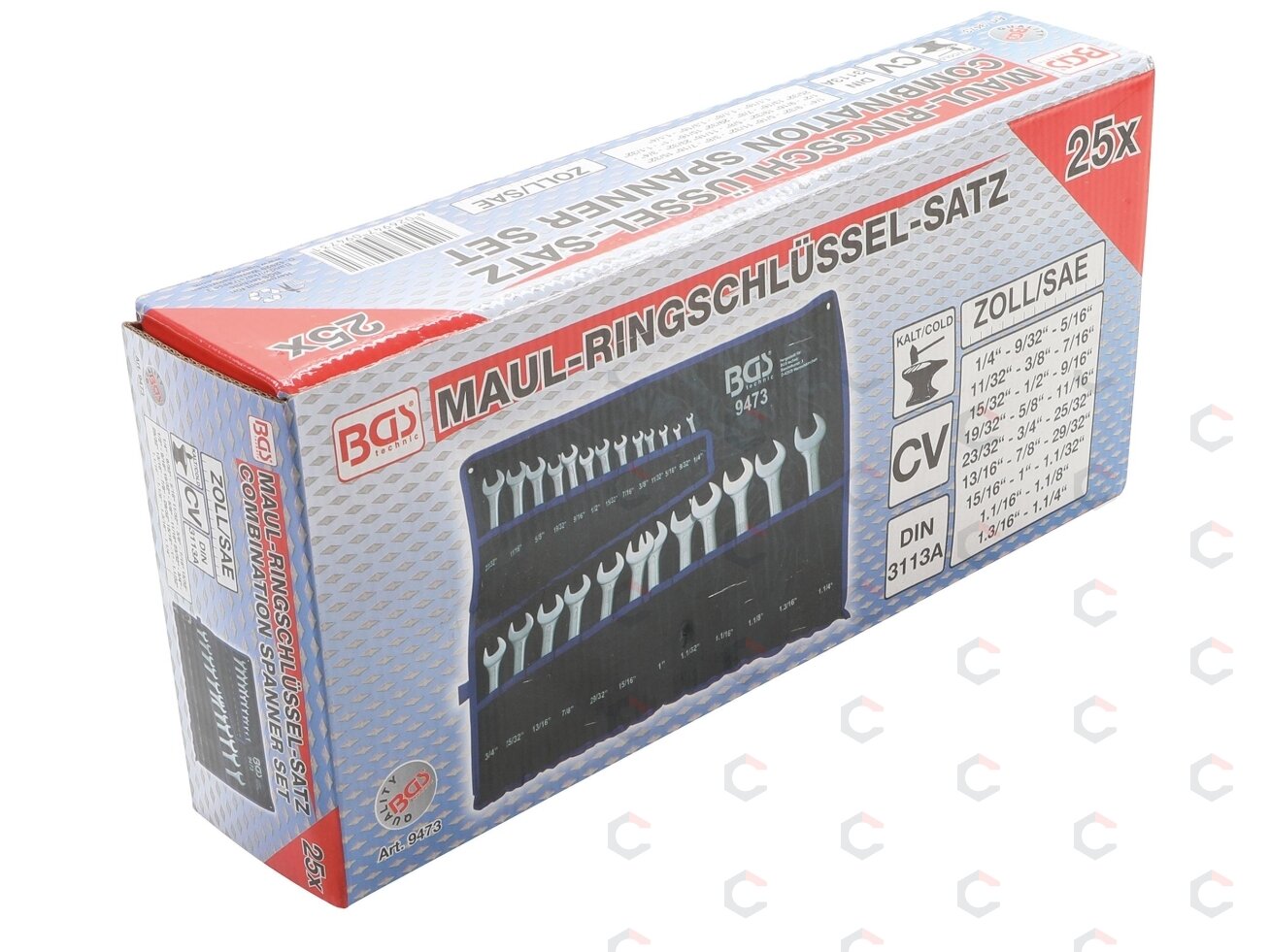 Kombinuotų raktų rinkinys | Coliniai dydžiai | 1/4 "- 1.1/4" | 25 vnt. (9473) 2 Kombinuotų raktų rinkinys | Coliniai dydžiai | 1/4 "- 1.1/4" | 25 vnt. (9473) 2