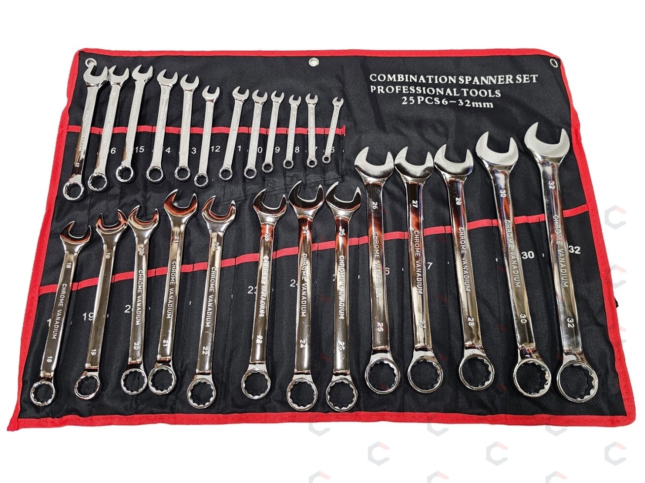 Kombinuotų veržliarakčių rinkinys | CrV | 6–32 mm | 25 vnt. (H10993) Kombinuotų veržliarakčių rinkinys | CrV | 6–32 mm | 25 vnt. (H10993)
