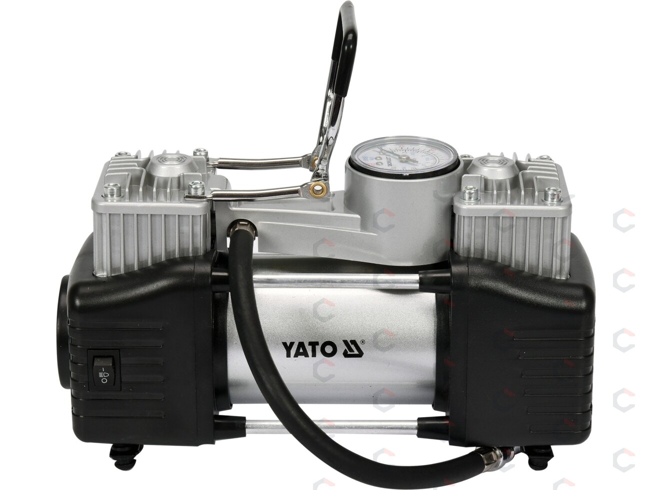 Kompresorius automobilinis | 2 cilindrai | Led lempa | 12V / 250W (YT-73462) 2 Kompresorius automobilinis | 2 cilindrai | Led lempa | 12V / 250W (YT-73462) 2