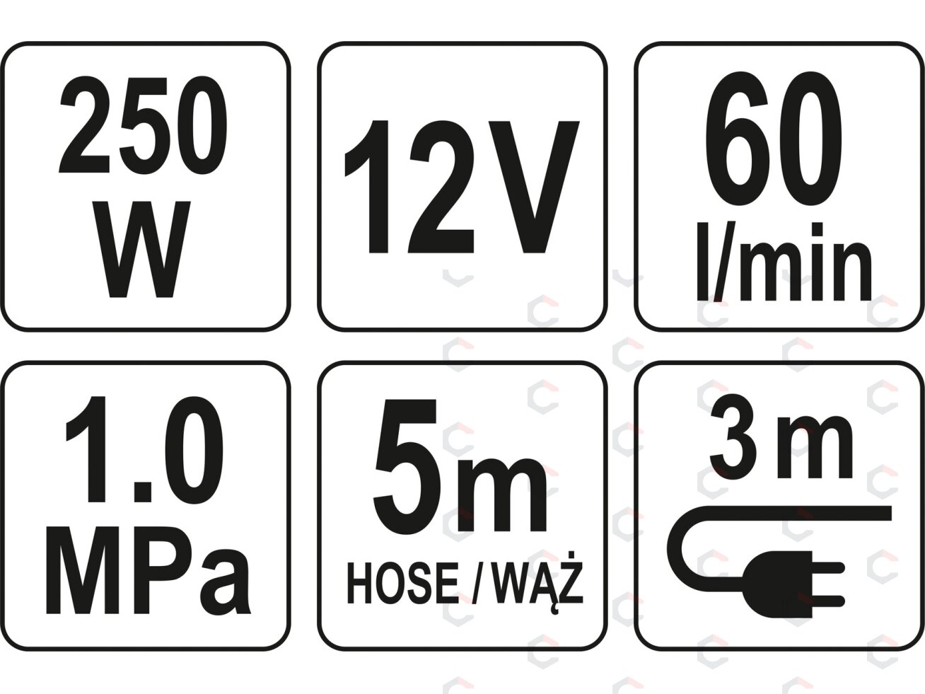 Kompresorius automobilinis | 2 cilindrai | Led lempa | 12V / 250W (YT-73462) 6 Kompresorius automobilinis | 2 cilindrai | Led lempa | 12V / 250W (YT-73462) 6