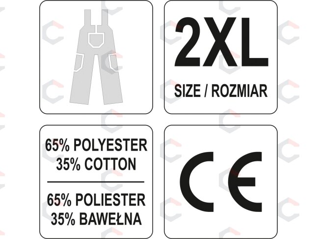 Kombinezoninės kelnės smėlio spalva XXL dydis (YT-80449) 2 Kombinezoninės kelnės smėlio spalva XXL dydis (YT-80449) 2