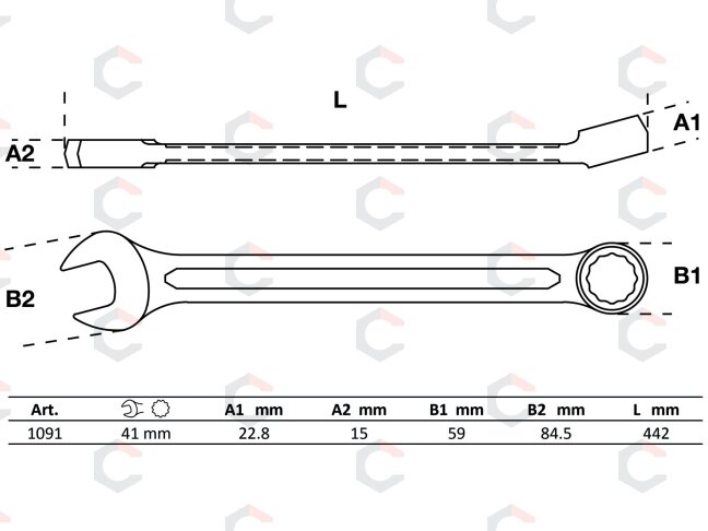 Kombinuotas raktas | 41 mm (1091) 3 Kombinuotas raktas | 41 mm (1091) 3