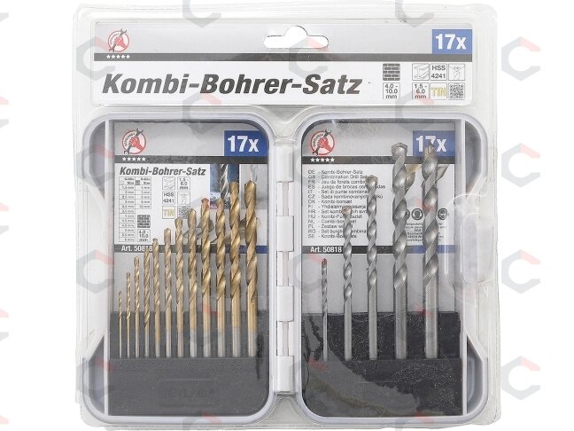Kombinuotų grąžtų rinkinys | 1,5 - 10 mm | 17 vnt. (50818) 2 Kombinuotų grąžtų rinkinys | 1,5 - 10 mm | 17 vnt. (50818) 2