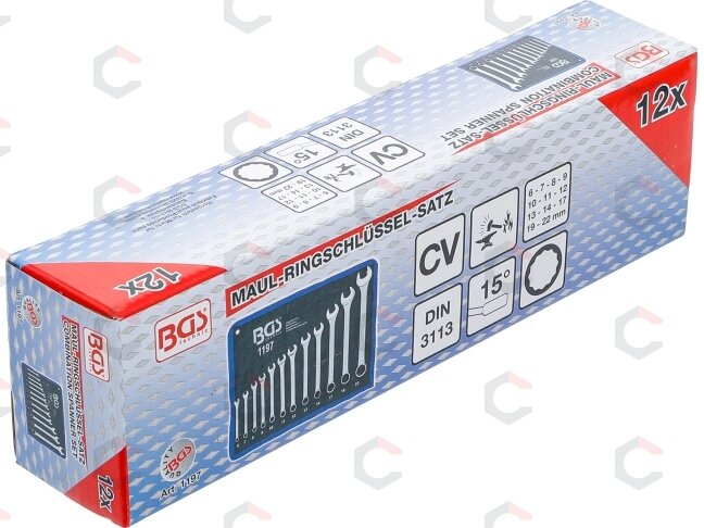 Kombinuotų raktų rinkinys | 6 - 22 mm | 12 vnt. (1197) 8 Kombinuotų raktų rinkinys | 6 - 22 mm | 12 vnt. (1197) 8