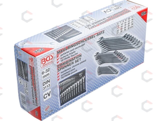 Kombinuotų raktų rinkinys | 6 - 32 mm | 25 vnt. (1196) 7 Kombinuotų raktų rinkinys | 6 - 32 mm | 25 vnt. (1196) 7