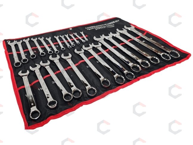 Kombinuotų veržliarakčių rinkinys | CrV | 6–32 mm | 25 vnt. (H10993) 2 Kombinuotų veržliarakčių rinkinys | CrV | 6–32 mm | 25 vnt. (H10993) 2