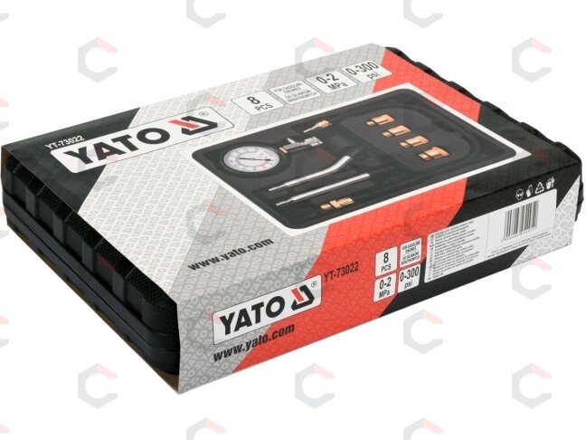 Kompresijos matuoklis benzininis | su antgaliais | 8 vnt. (YT-73022) 3