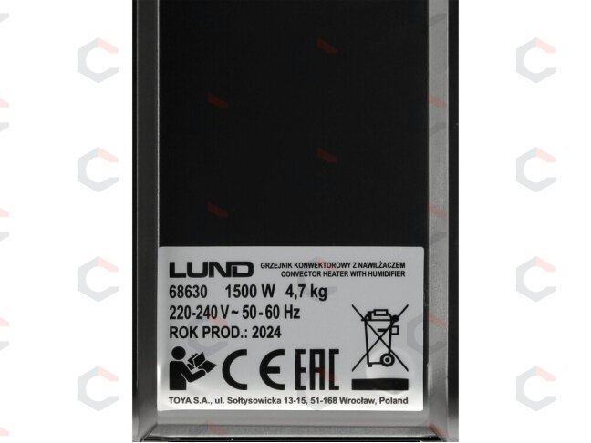 Konvektorinis šildytuvas su drėkintuvu | 1500W (68630) 9 Konvektorinis šildytuvas su drėkintuvu | 1500W (68630) 9