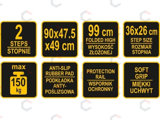 Kopėčios sudedamos | 2 laipteliai | iki 150 kg (17730) 8