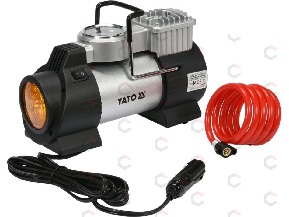 Kompresorius automobilinis | su Led lempa | 12V / 180W (YT-73460) Kompresorius automobilinis | su Led lempa | 12V / 180W (YT-73460)