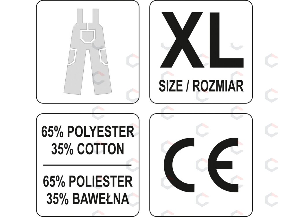 Kombinezoninės kelnės smėlio spalva XL dydis (YT-80448) 2 Kombinezoninės kelnės smėlio spalva XL dydis (YT-80448) 2
