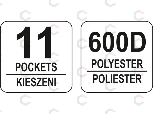 Krepšys įrankiams karkasinis | 22" | 11 kišenių (YT-74373) 2 Krepšys įrankiams karkasinis | 22" | 11 kišenių (YT-74373) 2