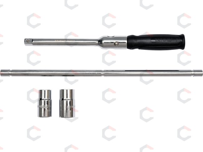 Sulankstomas kryžminis ratų raktas | 17–23 mm | dėkle (YT-08035) 1 Sulankstomas kryžminis ratų raktas | 17–23 mm | dėkle (YT-08035) 1