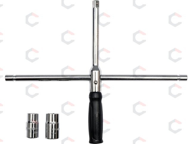 Sulankstomas kryžminis ratų raktas | 17–23 mm | dėkle (YT-08035) 2 Sulankstomas kryžminis ratų raktas | 17–23 mm | dėkle (YT-08035) 2