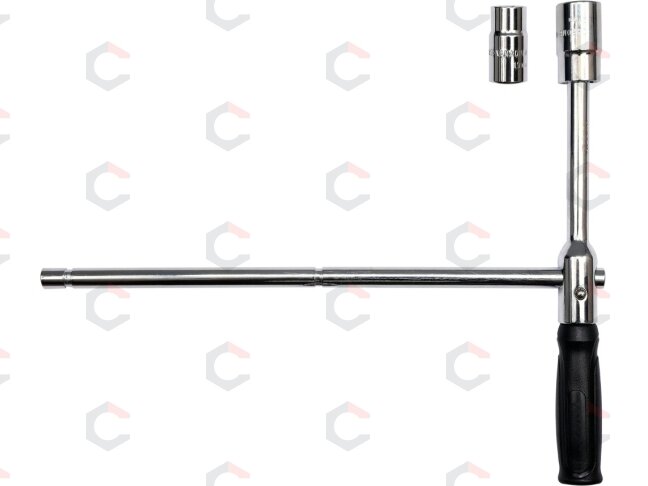 Sulankstomas kryžminis ratų raktas | 17–23 mm | dėkle (YT-08035) Sulankstomas kryžminis ratų raktas | 17–23 mm | dėkle (YT-08035)