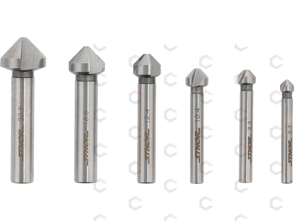 Kūginių įgilintuvų rinkinys | HSS 4241 | 6,3–20,5 mm | 6 vnt. (22710) 1 Kūginių įgilintuvų rinkinys | HSS 4241 | 6,3–20,5 mm | 6 vnt. (22710) 1