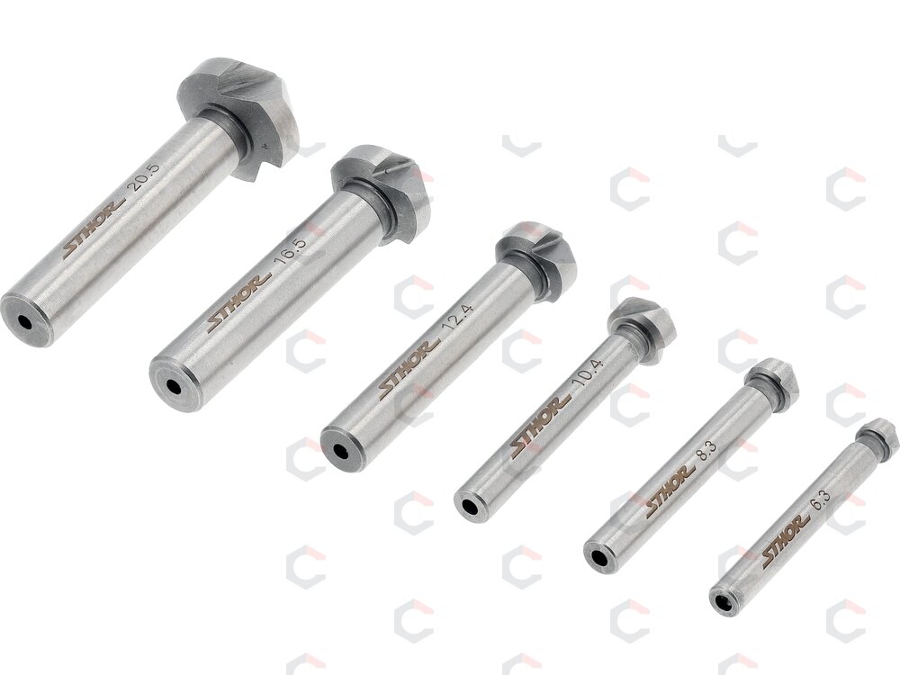 Kūginių įgilintuvų rinkinys | HSS 4241 | 6,3–20,5 mm | 6 vnt. (22710) 2 Kūginių įgilintuvų rinkinys | HSS 4241 | 6,3–20,5 mm | 6 vnt. (22710) 2