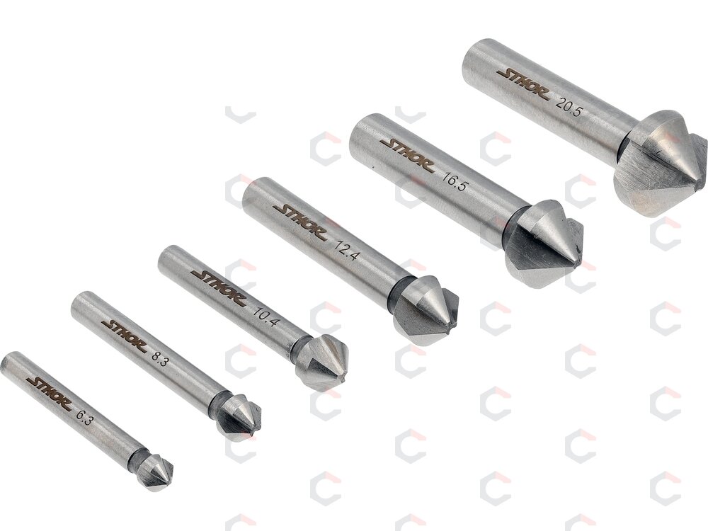 Kūginių įgilintuvų rinkinys | HSS 4241 | 6,3–20,5 mm | 6 vnt. (22710) Kūginių įgilintuvų rinkinys | HSS 4241 | 6,3–20,5 mm | 6 vnt. (22710)