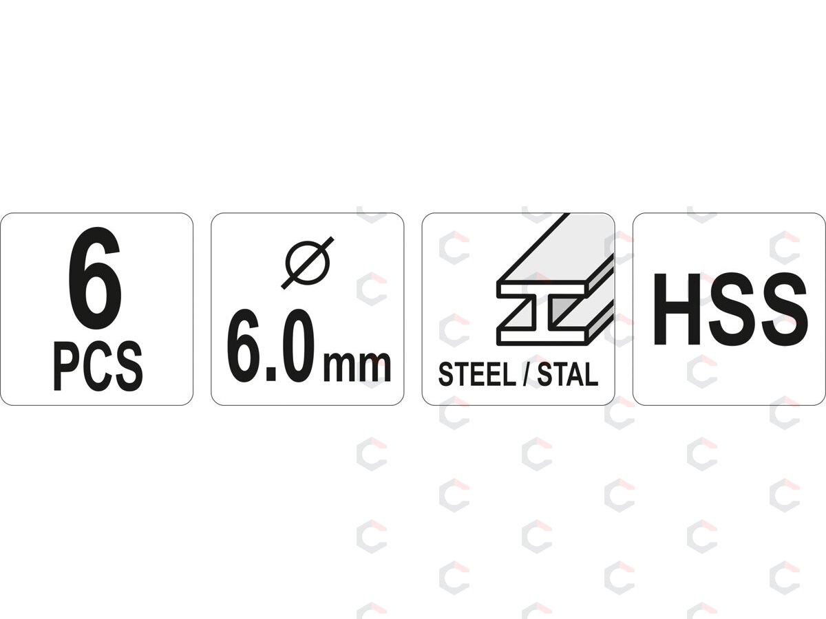 Kūginės frezos metalui | HSS | 6 vnt. (YT-61711) 4 Kūginės frezos metalui | HSS | 6 vnt. (YT-61711) 4