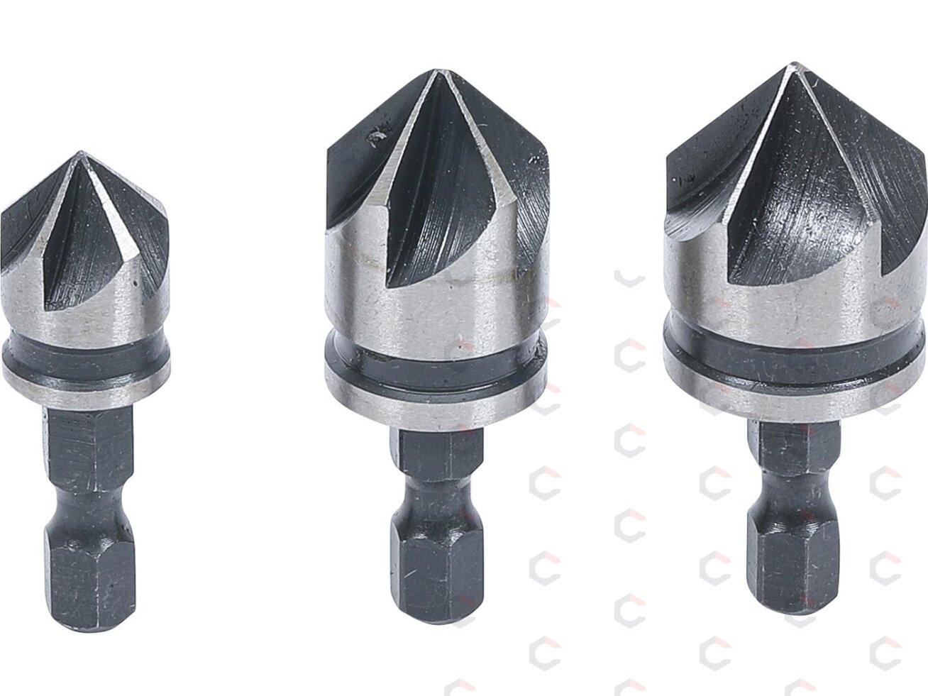 Kūginių grąžtų/frezų rinkinys | HSS | 6.3 mm (1/4") | 12 - 16 - 19 mm | 3 vnt. (70052) Kūginių grąžtų/frezų rinkinys | HSS | 6.3 mm (1/4") | 12 - 16 - 19 mm | 3 vnt. (70052)