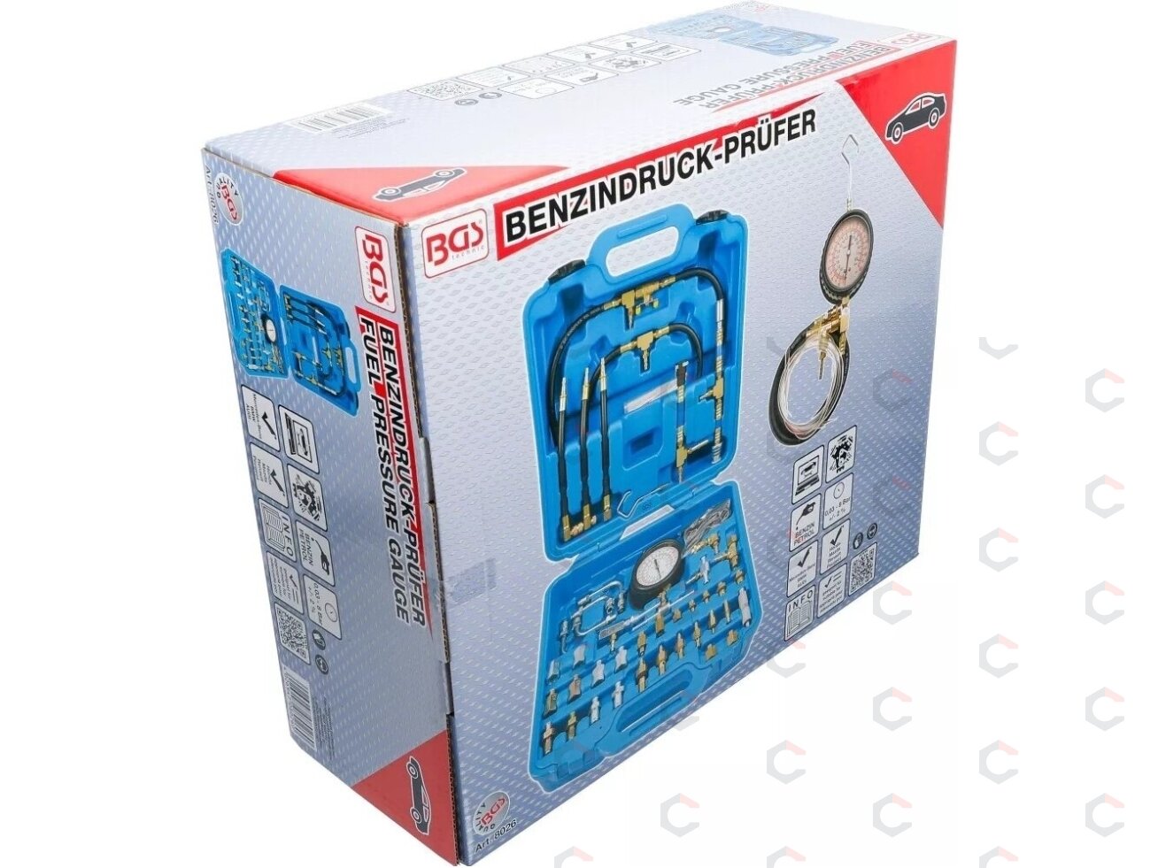 Kuro slėgio matuoklis | 0–8 bar | su adapteriais (8026) 5 Kuro slėgio matuoklis | 0–8 bar | su adapteriais (8026) 5