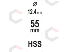 Kūginis grąžtas/freza | HSS 12,4mm/55 mm (YT-44710) 3 Kūginis grąžtas/freza | HSS 12,4mm/55 mm (YT-44710) 3