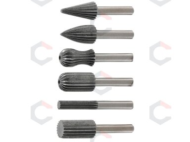Kūginės frezos metalui | HSS | 6 vnt. (1604) Kūginės frezos metalui | HSS | 6 vnt. (1604)