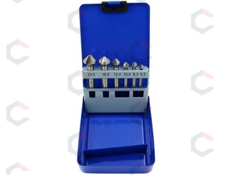 Kūginių grąžtų/frezų rinkinys | HSS | DIN 335 | 90° | 6 vnt. (SK1628) 7 Kūginių grąžtų/frezų rinkinys | HSS | DIN 335 | 90° | 6 vnt. (SK1628) 7