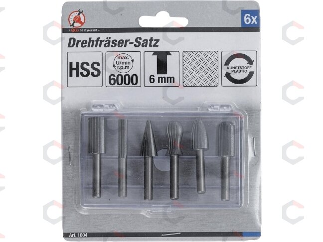 Kūginės frezos metalui | HSS | 6 vnt. (1604) 6 Kūginės frezos metalui | HSS | 6 vnt. (1604) 6