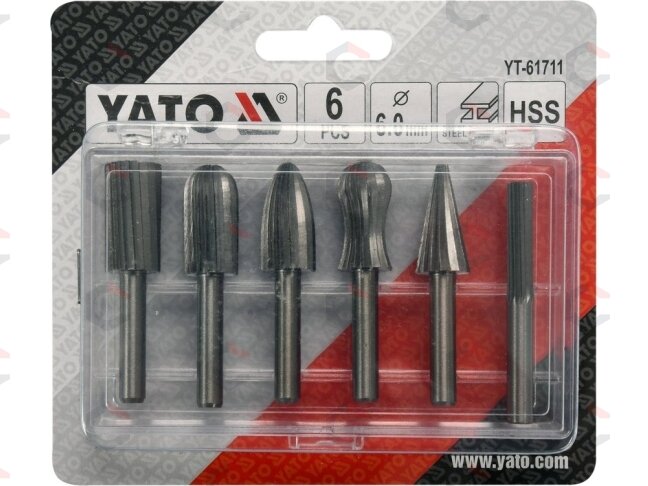 Kūginės frezos metalui | HSS | 6 vnt. (YT-61711) 3 Kūginės frezos metalui | HSS | 6 vnt. (YT-61711) 3