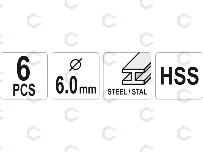 Kūginės frezos metalui | HSS | 6 vnt. (YT-61711) 4 Kūginės frezos metalui | HSS | 6 vnt. (YT-61711) 4