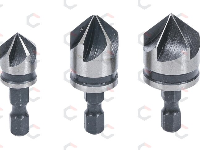 Kūginių grąžtų/frezų rinkinys | HSS | 6.3 mm (1/4") | 12 - 16 - 19 mm | 3 vnt. (70052) Kūginių grąžtų/frezų rinkinys | HSS | 6.3 mm (1/4") | 12 - 16 - 19 mm | 3 vnt. (70052)