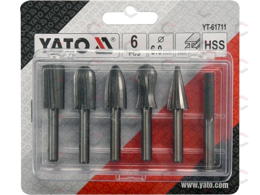 Kūginės frezos metalui | HSS | 6 vnt. (YT-61711) 3 Kūginės frezos metalui | HSS | 6 vnt. (YT-61711) 3