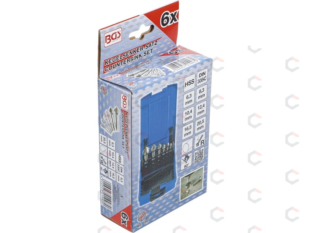 Kūginis grąžtų/frezų rinkinys | HSS | DIN 335 C forma | 6 vnt. (1997) 5 Kūginis grąžtų/frezų rinkinys | HSS | DIN 335 C forma | 6 vnt. (1997) 5