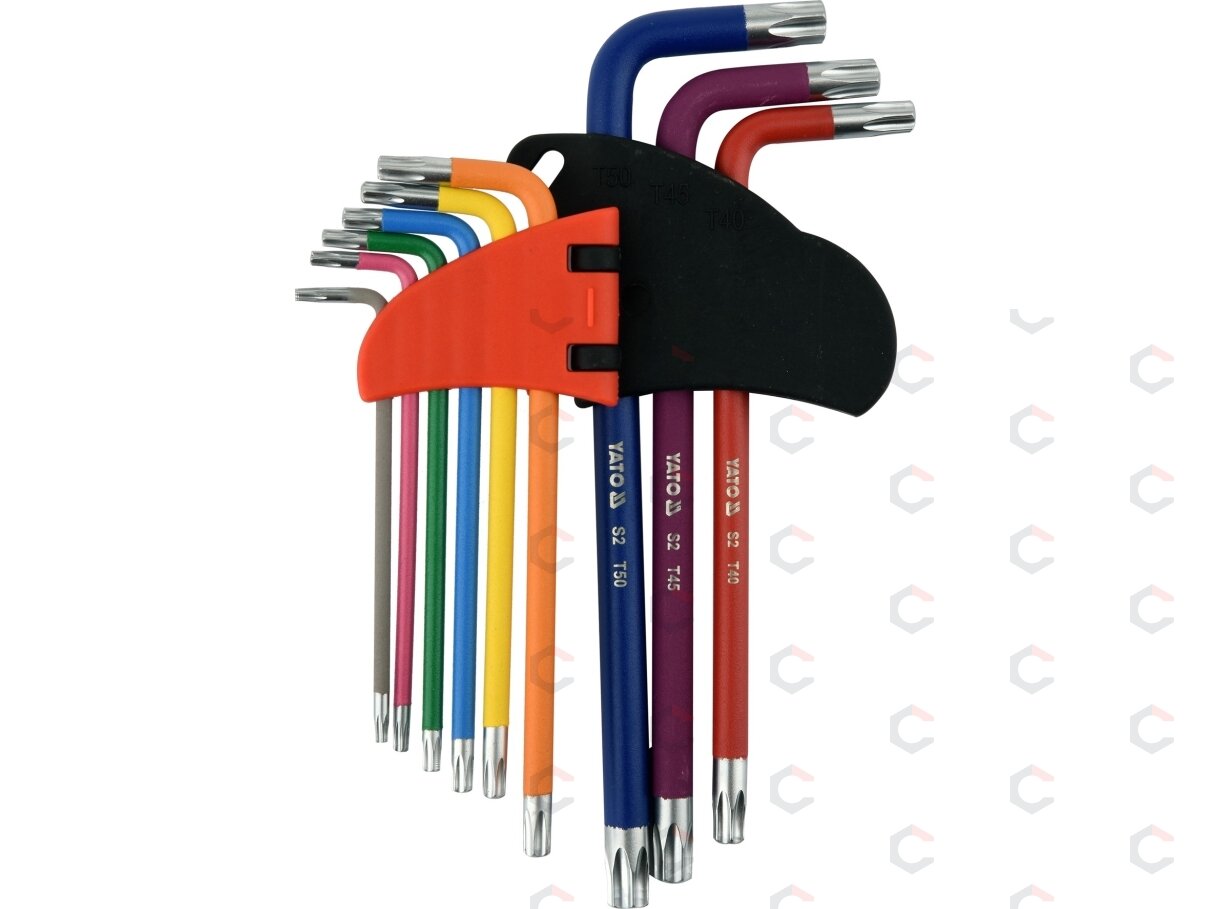 L tipo raktų rinkinys | spalvoti / S2 | T-Star (Torx) / T10 - T50 | 9 vnt. (YT-05633) 1 L tipo raktų rinkinys | spalvoti / S2 | T-Star (Torx) / T10 - T50 | 9 vnt. (YT-05633) 1
