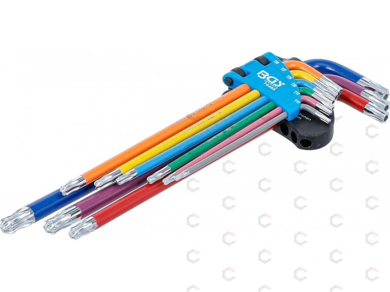L tipo raktų rinkinys | daugiaspalviai šarnyriniai su skyle labai ilgi | T-Star (Torx) T10 - T50 | 9 vnt. (74465) 1 L tipo raktų rinkinys | daugiaspalviai šarnyriniai su skyle labai ilgi | T-Star (Torx) T10 - T50 | 9 vnt. (74465) 1