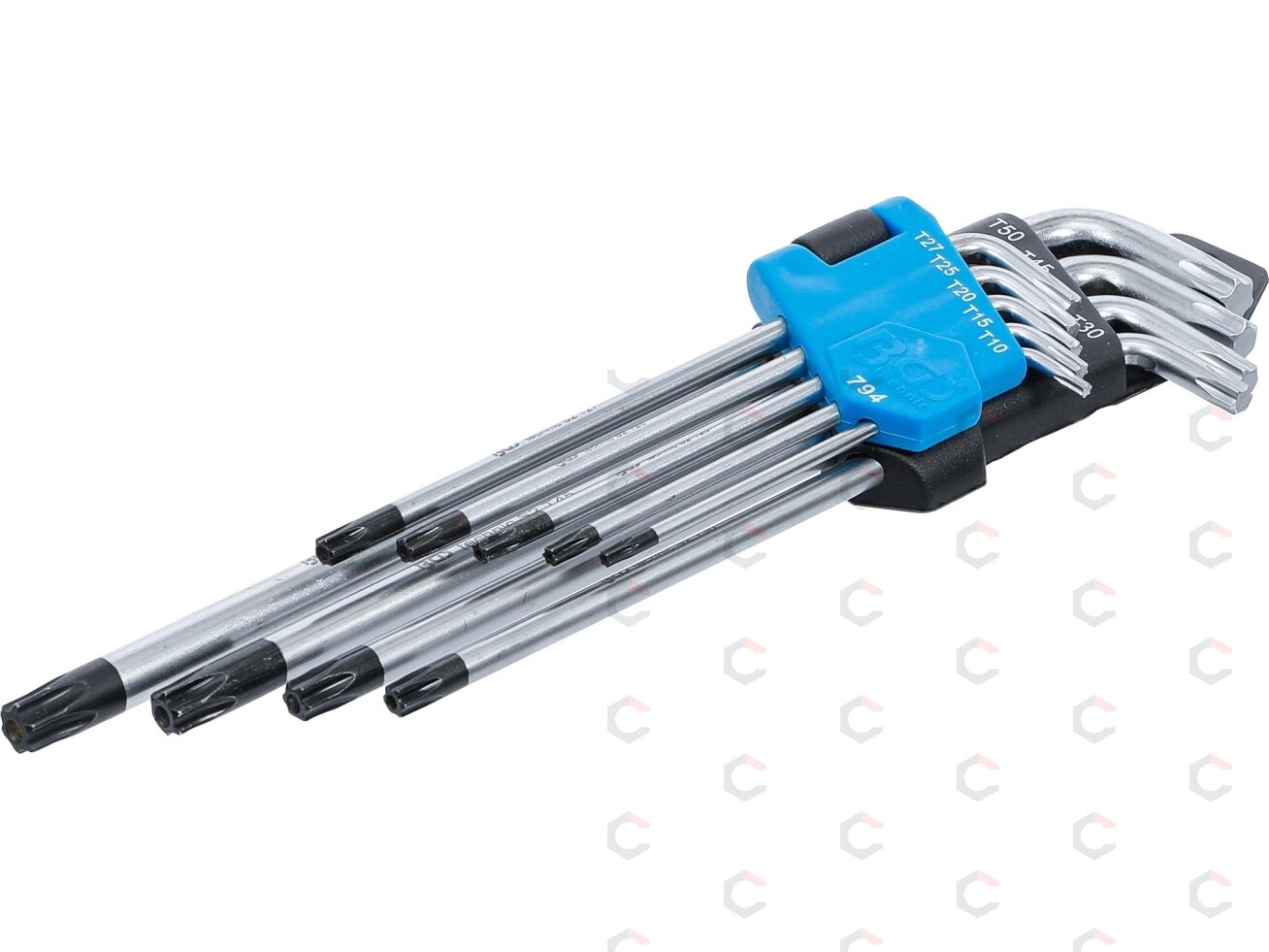L tipo raktų rinkinys | ilgas tipas | T-Star (Torx) / T-Star su skylutėm (Torx) T10 - T50 | 9 vnt. (794)