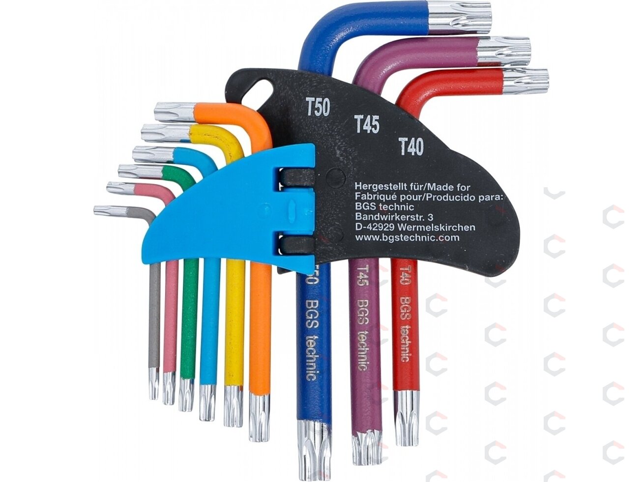 L tipo raktų rinkinys | spalvoti | trumpi | T-Star su skylutėm (Torx) T10 - T50 | 9 vnt. (74460B) 2 L tipo raktų rinkinys | spalvoti | trumpi | T-Star su skylutėm (Torx) T10 - T50 | 9 vnt. (74460B) 2