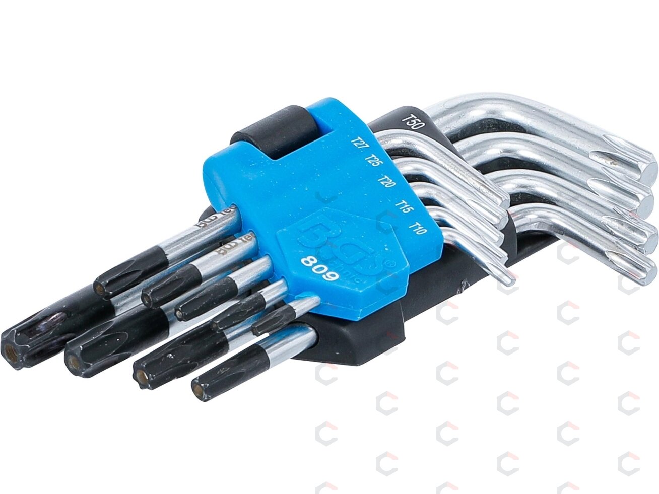 L tipo raktų rinkinys | trumpi | T-Star su skylutėm (Torx) T10 - T50 | 9 vnt. (809) L tipo raktų rinkinys | trumpi | T-Star su skylutėm (Torx) T10 - T50 | 9 vnt. (809)