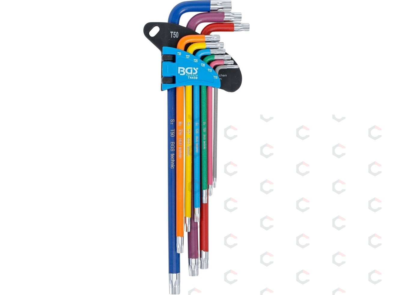 L tipo veržliarakčių rinkinys | daugiaspalviai | labai ilgi | T-Star (skirtas Torx) T10 - T50 | 9 vnt. (74459B) L tipo veržliarakčių rinkinys | daugiaspalviai | labai ilgi | T-Star (skirtas Torx) T10 - T50 | 9 vnt. (74459B)