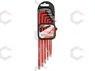 L tipo raktų rinkinys | ilgi | S2 | T-Star su skylutėm (Torx) T10 - T50 | 9 vnt. (YT-0563) L tipo raktų rinkinys | ilgi | S2 | T-Star su skylutėm (Torx) T10 - T50 | 9 vnt. (YT-0563)