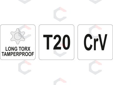 L tipo raktas | ilgas tipas | T-Star (su skyle) (Torx) T20 (YT-05516)
