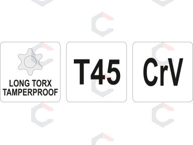 L tipo raktas | ilgas tipas | T-Star (su skyle) (Torx) T45 (YT-05521) L tipo raktas | ilgas tipas | T-Star (su skyle) (Torx) T45 (YT-05521)
