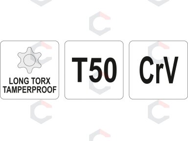 L tipo raktas | ilgas tipas | T-Star (su skyle) (Torx) T50 (YT-05522) L tipo raktas | ilgas tipas | T-Star (su skyle) (Torx) T50 (YT-05522)
