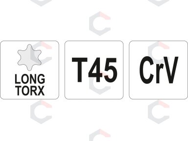L tipo raktas | ilgas tipas | T-Star (Torx) T45 (YT-05502)