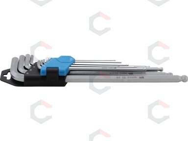L tipo raktų rinkinys | Coliniai dydžiai | hex šešiakampis / hex šešiakampis su šarnyru 1/16"- 3/8" | 9 vnt. (799)