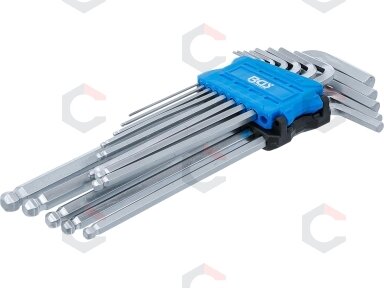 L tipo raktų rinkinys | ilgas tipas | hex šešiakampis / hex šešiakampis su šarnyru | 1,5 - 10 mm | 13 vnt. (9799)