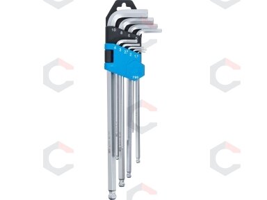 L tipo raktų rinkinys | ilgas tipas | Hex šešiakampis / hex šešiakampis su šarnyru 1,5 - 10 mm | 9 vnt. (790) L tipo raktų rinkinys | ilgas tipas | Hex šešiakampis / hex šešiakampis su šarnyru 1,5 - 10 mm | 9 vnt. (790)
