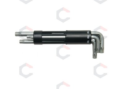L tipo raktų rinkinys | ilgi | T-Star su skylutėm (Torx) T10 - T50 | 8 vnt. (805)