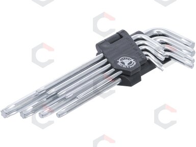 L tipo raktų rinkinys | ilgi | T-Star (Torx) T10-T50 | 9 vnt. (816) L tipo raktų rinkinys | ilgi | T-Star (Torx) T10-T50 | 9 vnt. (816)